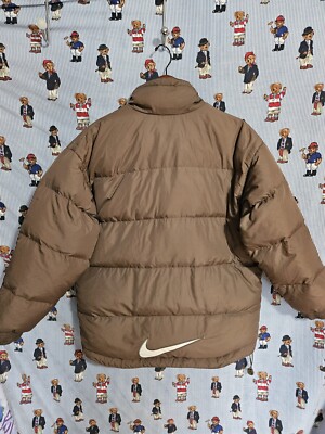 Nike Vintage 90s Y2K Down Puffer Jacket Brown White Tag Size S See
