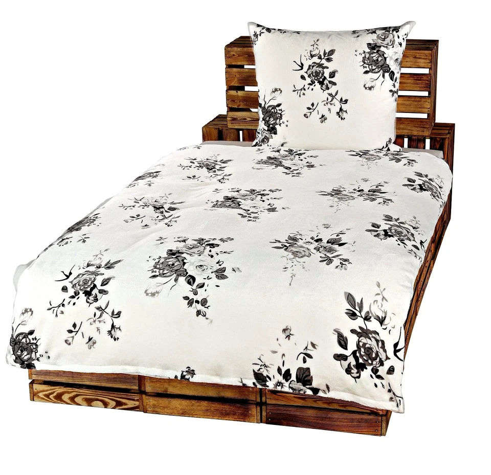 Bettwäsche 135x200 Coral Fleece Nicky Teddy Plüsch Cashmere Touch NEU Weiß Rose