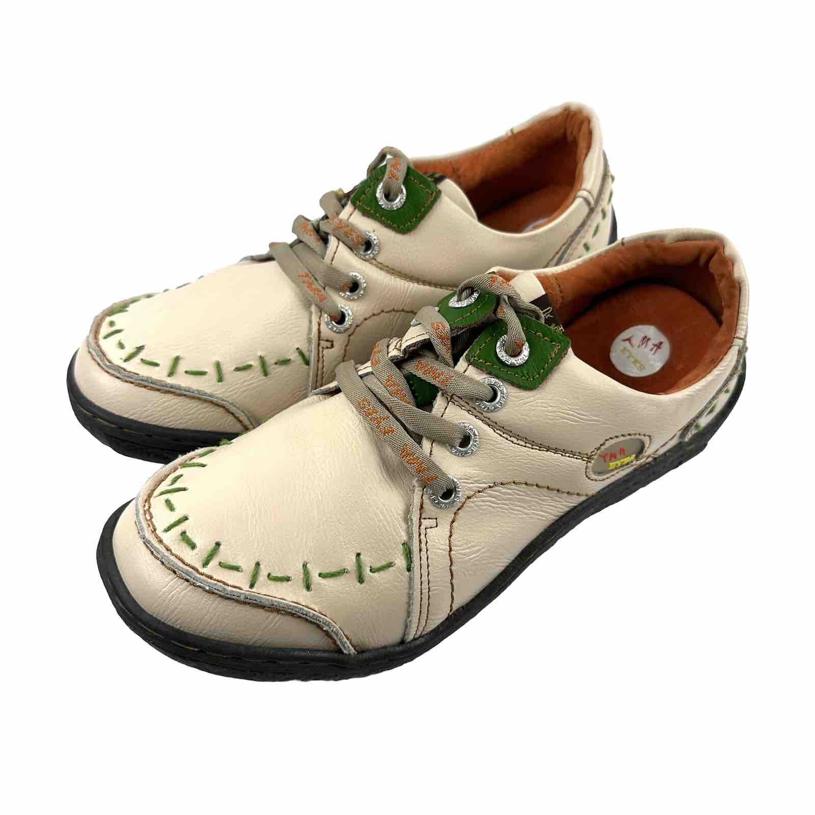 TMA Eyes Shoes 8.5 Leather Lace Up Retro Comfort Sneaker Womens