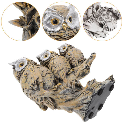  Owl Statue Resin Animal Figurine Desktop Owl Shaped Decoration for Book Shelf - Picture 1 of 12