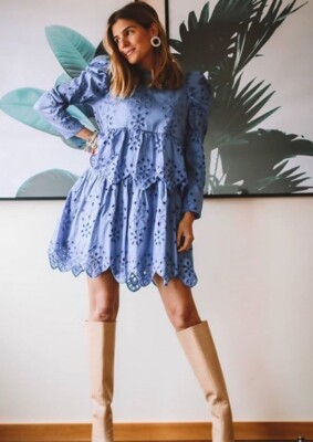 Zara Women Embroidered Eyelet Dress Blue 0881/104 | eBay Zara Women Embroidered Eyelet Dress Blue 0881/104 | eBay