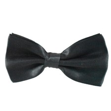 Mens Woven Pre-Tied Bow Tie Solid Color Formal Wear BLACK