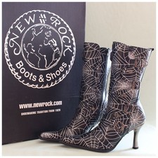 New Rock Stiefel Gr. 39 Malicia Stiefeletten NRK schwarz Spinnennetz (#2271)