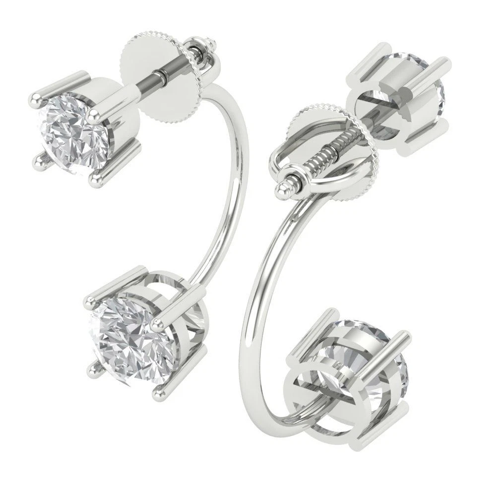Lab created white sapphire earrings deals