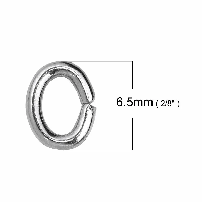 Oval Jump Rings 6.5mm -50/100/200 Stainless Steel 16 Gauge 1.2mm Jumprings F6925 - Image 2 of 3