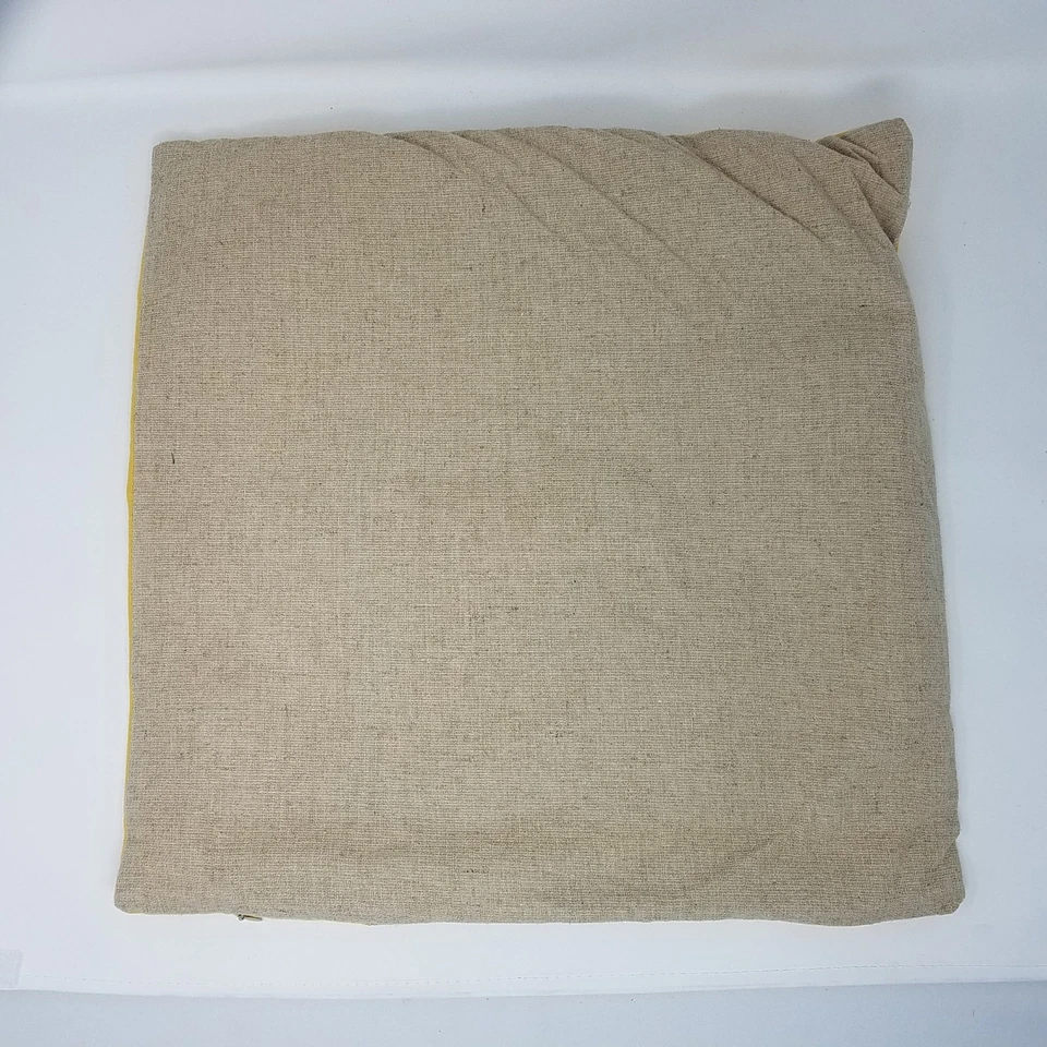 Domain Home 黄麻亚麻帆布外观枕头套 Sham 18x18 标志棉黄色 — 第 3/4 张图片