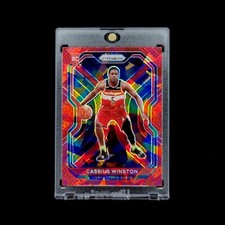 Cassius Winston RC - 2020-21 NBA Panini Red Cracked Ice Holo Prizm Rookie - #275
