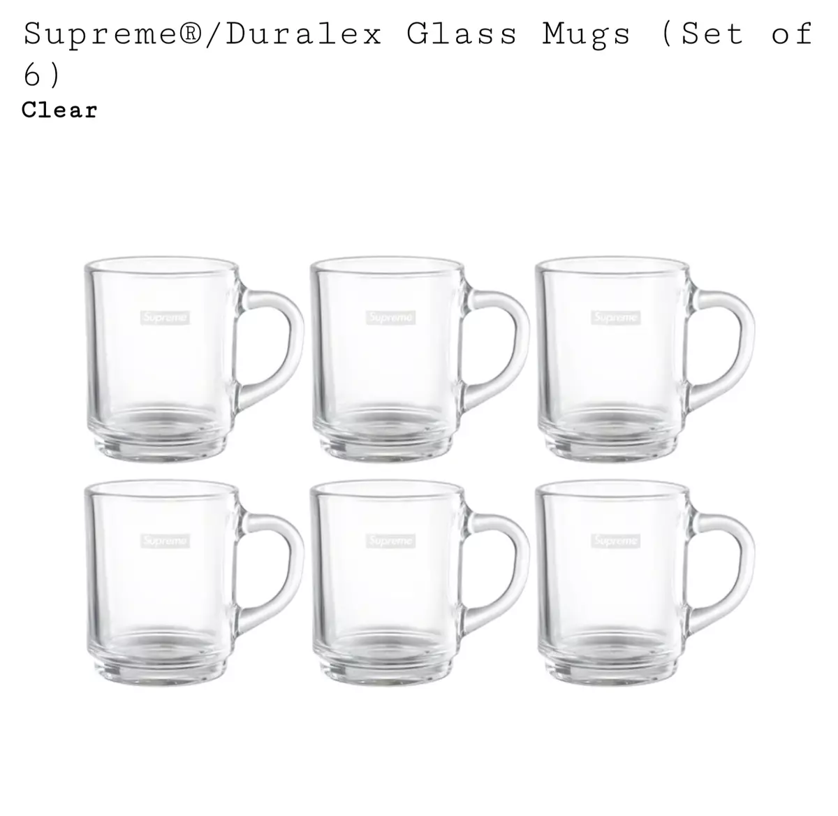 Supreme x Duralex Glass Mugs | eBay
