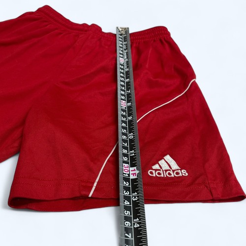ADIDAS Kids Striker Shorts 7-8 Years Soccer Basketball Football Red White - Picture 4 of 5