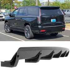 For Cadillac Escalade Carbon Fiber Car Rear Bumper Diffuser Lip Spoiler Body Kit