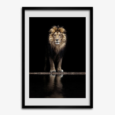 Tulup Foto auf MDF Wanddekoration Kunst Wohnzimmer 50x70cm Porträt eines Löwen