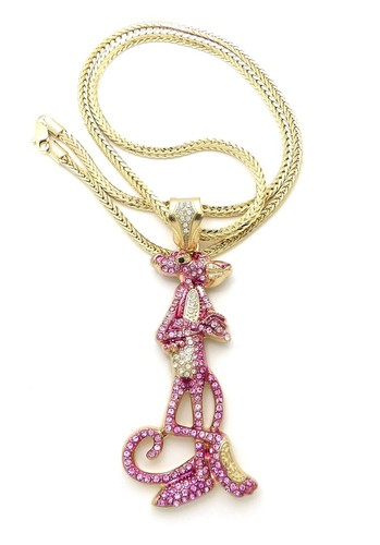 New Ice Bling Pink Panther Pendant with 
