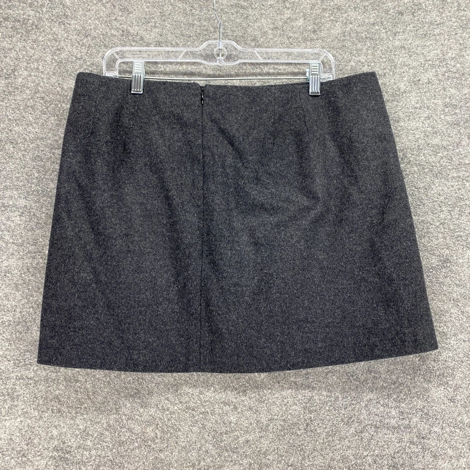 J. Crew Skirt Women 12 Gray A-Line Short Zipper Wool Lined Mid Rise Casual Solid - Image 2 of 4