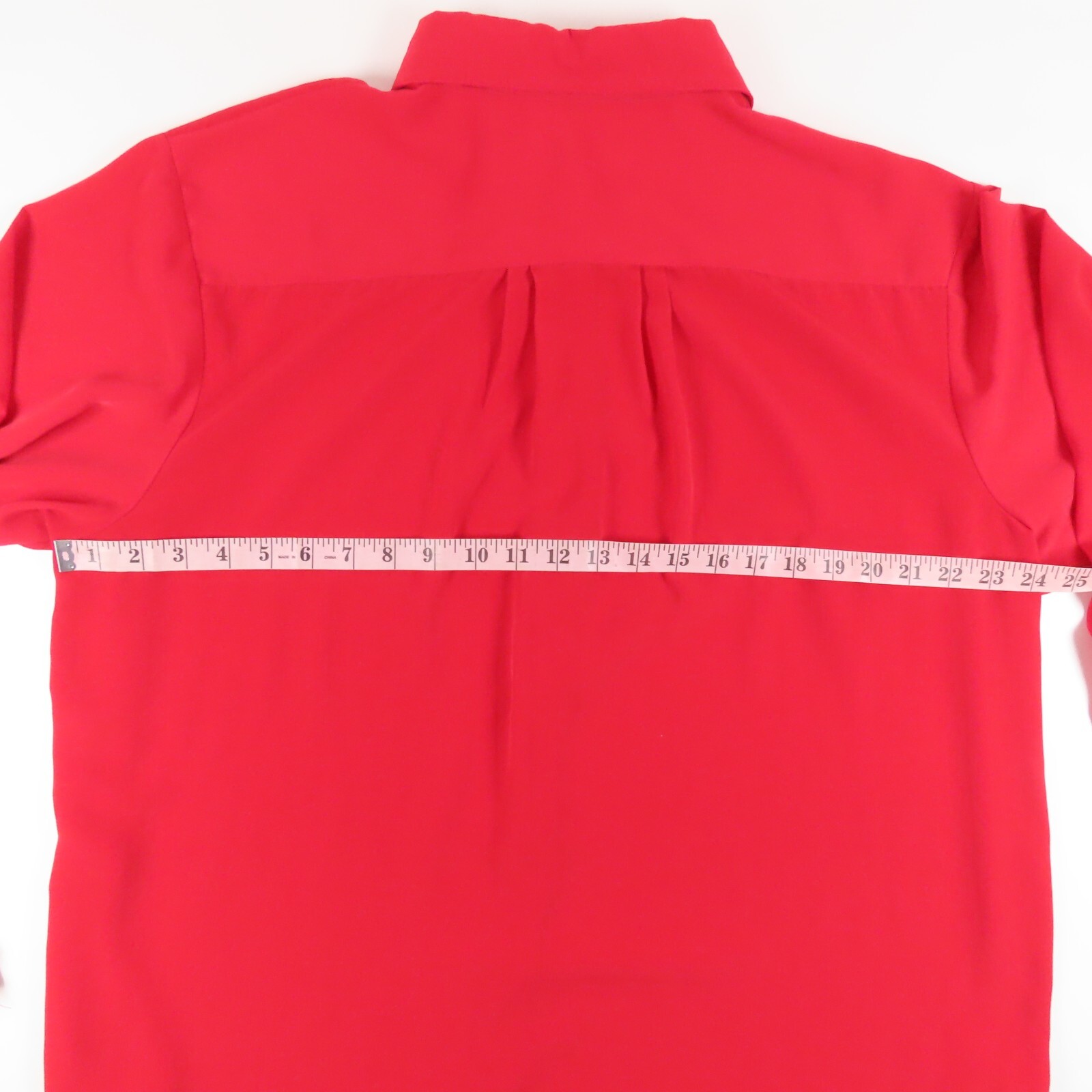 SAINT LAURENT Camicetta donna Yves St Clair 2 taglie forti 20W manica lunga bottoni davanti rossa