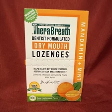 The Breath Co Fresh Breath Dry Mouth Lozenges Citrus + Mint 100 count Exp 02/24