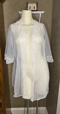 Pandora by Lingerie by Chic Vintage White Sheer lace night babydoll robe Petite