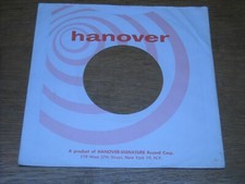 45 RPM COMPANY SLEEVES. ORIGINAL LOT OF ONE HANOVER.