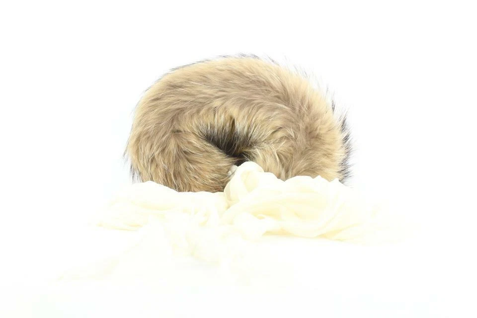 Envoltura de bufanda de piel de mapache Hermès 370her226 Foto 2 de 4