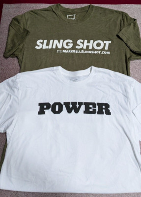 Lot Of 2 Men's Size Medium Mark Bell/Sling Shot Tee Shirts- HTF/NEW!!