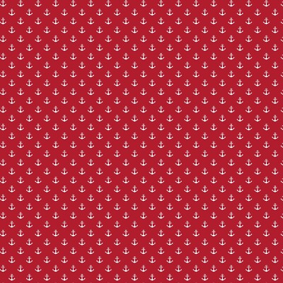 Stoff Baumwolle beschichtet, Verhees Textiles, Poppy, Anker, Rot, 148cm