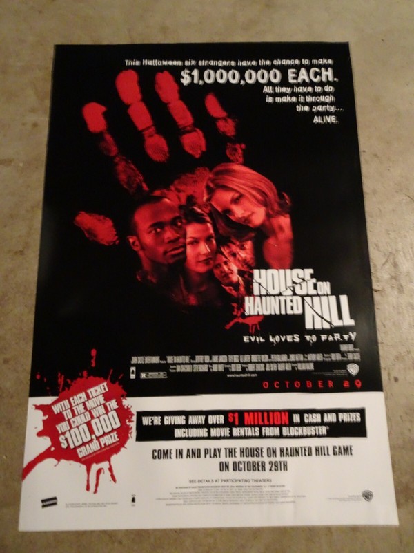 HOUSE ON HAUNTED HILL - MOVIE POSTER WITH TAYE DIGGS & ALI LARTER - SWEEPSTAKES