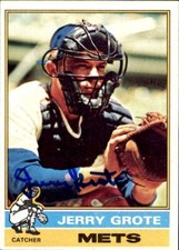 Jerry Grote 1976 Topps #143 New York Mets Autographed Signed Baseball Card