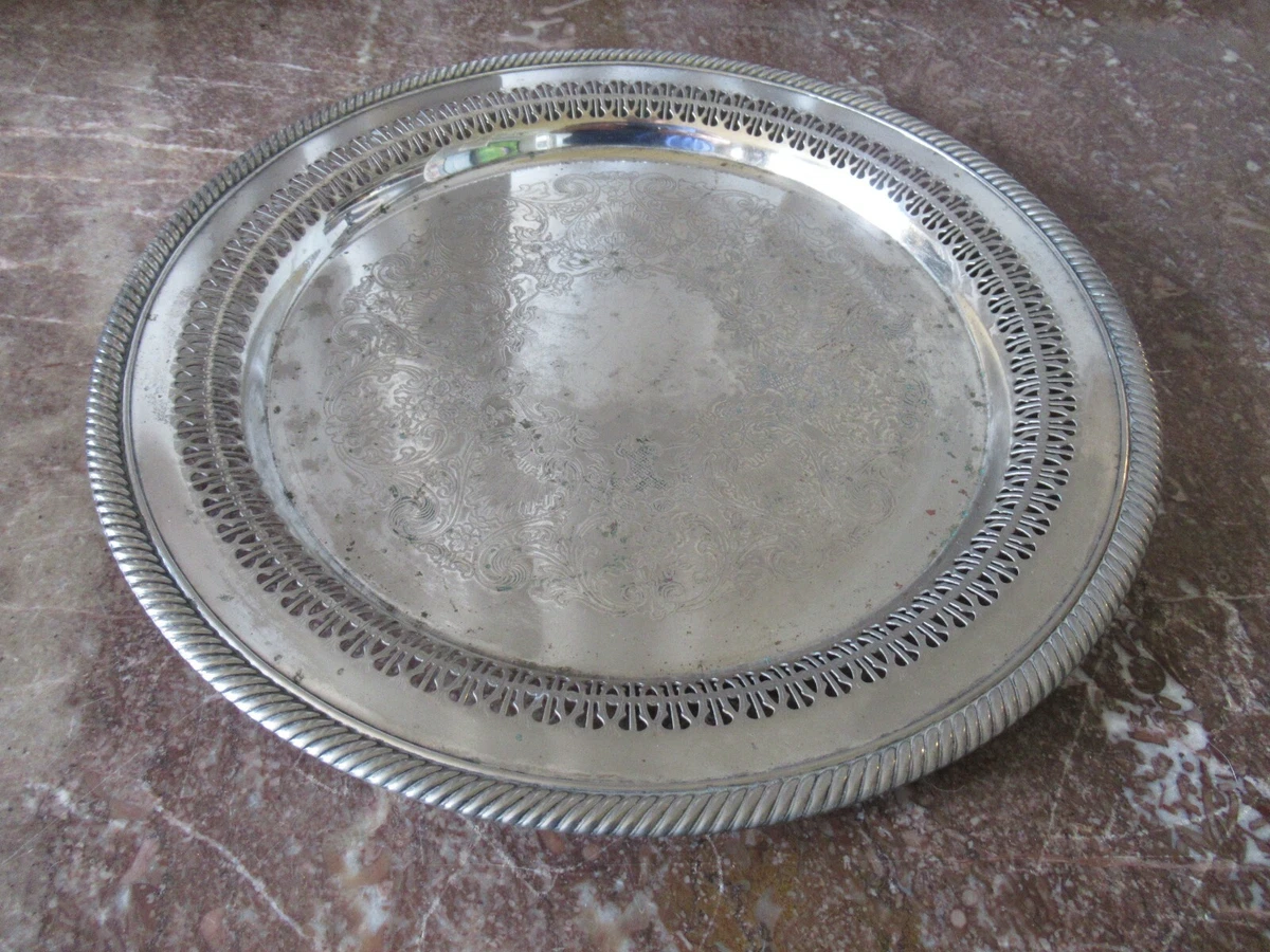 Small round silver tray outlet