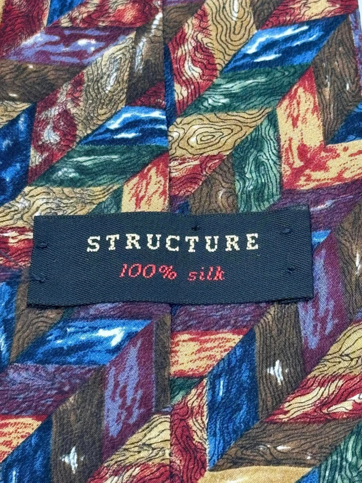 Structure Silk Tie Geometric Print -  Length 56 inches - Image 3 of 4