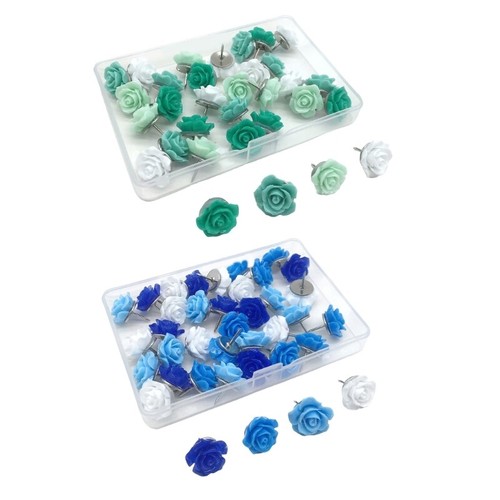 30Pcs Decorative Flower Pushpins Map Pins for Office Home, Push Pins Thumb Tacks - Picture 2 of 10