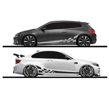 2x 220x25cm Car Side Body Graphics Decor Sticker Door Racing Stripe Vinyl Decals