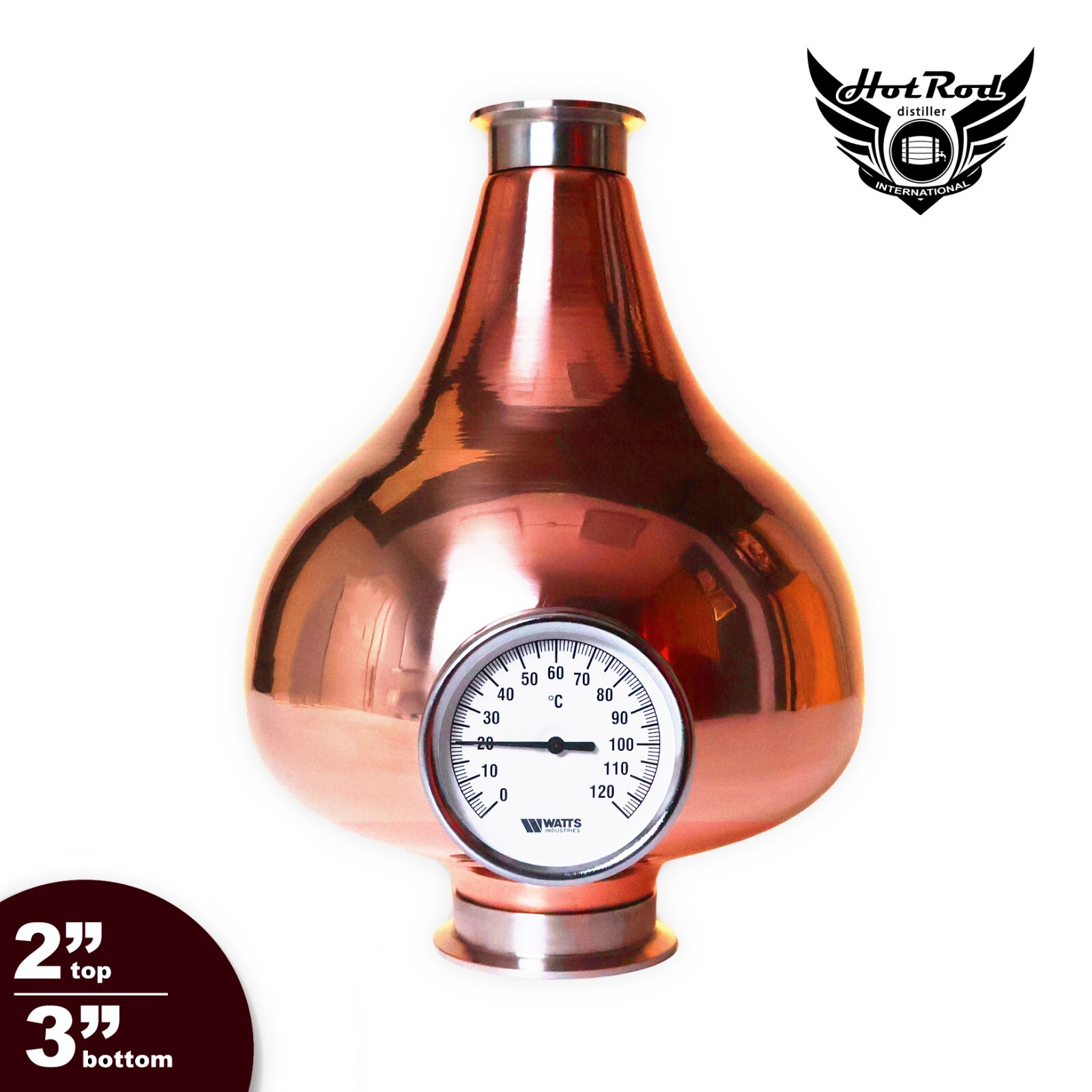 3'' x 2'' Copper whiskey helmet | Transition | Distillation | Still Onion Bulb