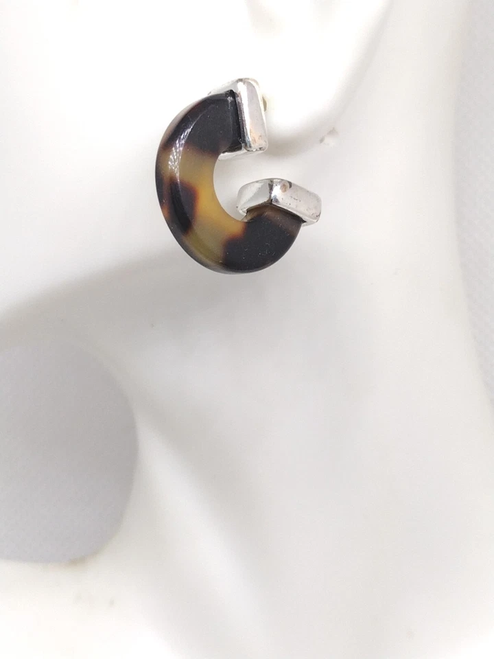 Nine West Marrón Oscuro Estilo Caparazón de Tortuga Medio Aro Pendientes Joyería Regalo Foto 2 de 4