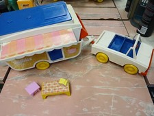 Vintage 1972 Weebles Romper Room Camp-About Camper Furniture Car Lot Hasbro