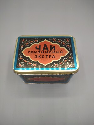 Vintage Soviet Tea Box  GEORGIAN TEA  USSR 1960s