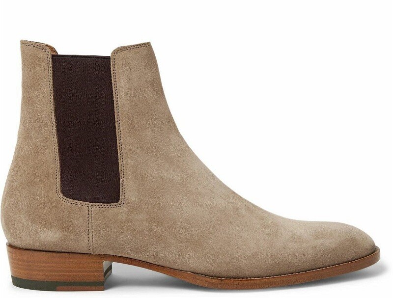 Stivali Chelsea SAINT LAURENT uomo "Wyatt 30" scamosciati tabacco 44 11 US $1190+ NUOVI