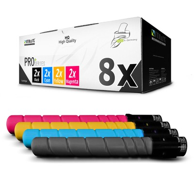 8x Pro Toner Replaces Konica Minolta TN-321C TN-321K TN-321M TN-32