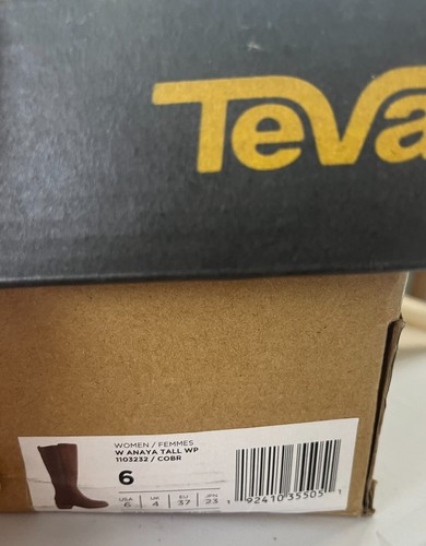 Teva Women's 6 Waterproof Tall Boots Chocolate Brown NEW - Picture 6 of 6