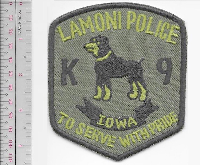 K9 Police Iowa Lamoni Police Department Canine Unit Officer & Dog Team acu eBay