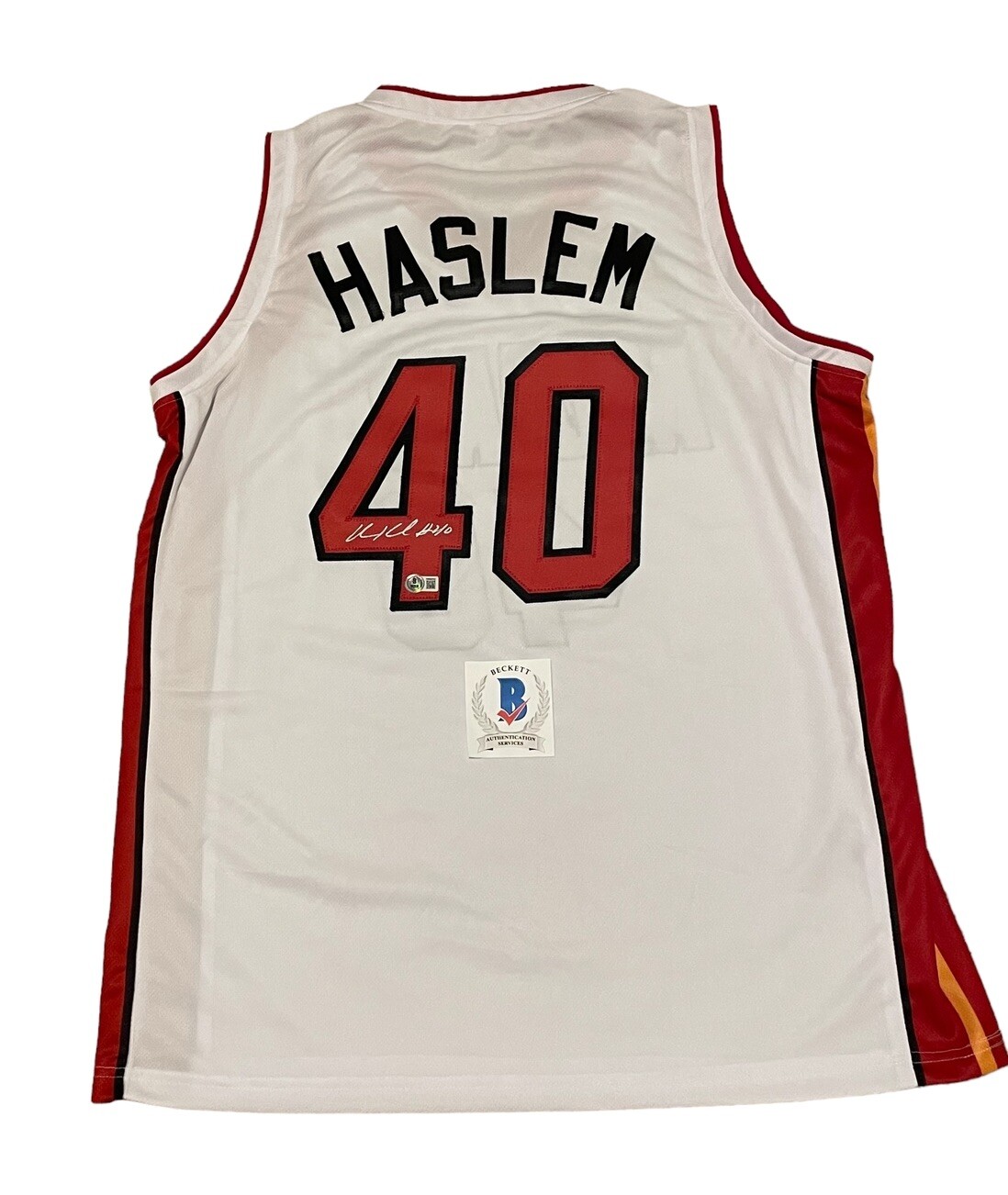 Udonis Haslem Signed Jersey Miami Heat Basketball Autographed Auto Beckett 