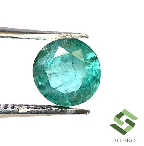 6 mm Certified Natural Emerald Round Cut 0.76 CTS Untreated Loose Gemstone - Picture 4 of 6