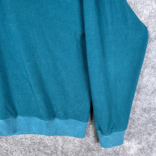 VIntage LL Bean Sweater Mens Medium Blue 1/4 Zip Long Sleeve Fleece Outdoors - Picture 3 of 13