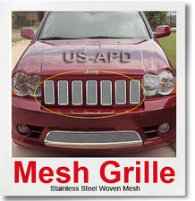 Fits 2009-2010 Jeep Grand Cherokee Upper Stainless Chrome Mesh Grille Insert