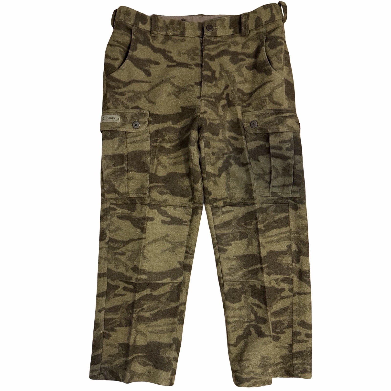 Vintage Columbia Gallatin Range Pants Wool Blend Camo Hunting Cargo Men's 38