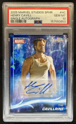 2025 Topps Chrome Marvel Sapphire Henry Cavill The Cavillrine Auto #AA-HC PSA 10