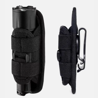 Tactical Flashlight Holster Duty Belt Pouch Rotatable Clip 360 Degree Holder US