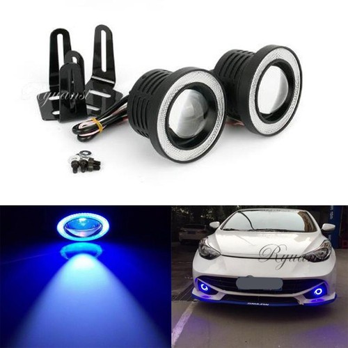 2.5"/3"/3.5" COB LED Fog Light Projector Car White Angel Eyes Halo Ring DRL Lamp - Picture 3 of 14