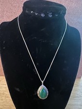 Sterling Silver and Malachite 18inch Necklace 374