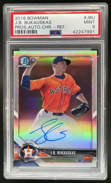 2018 Bowman J.B. Bukauskas Chrome Prospect Auto Autograph Refractor #/499 PSA 9