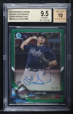2018 Bowman Chrome Rookie Green Refractor 10/99 Lucas Sims BGS 9.5 Auto n8e