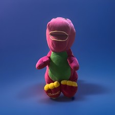 Barney 18" Stuffed Plush Jumbo Talking Toy 2001 Mattel Fisher Price Works RARE
